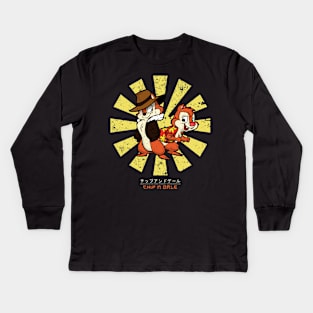 Chip N Dale Retro Japanese Kids Long Sleeve T-Shirt